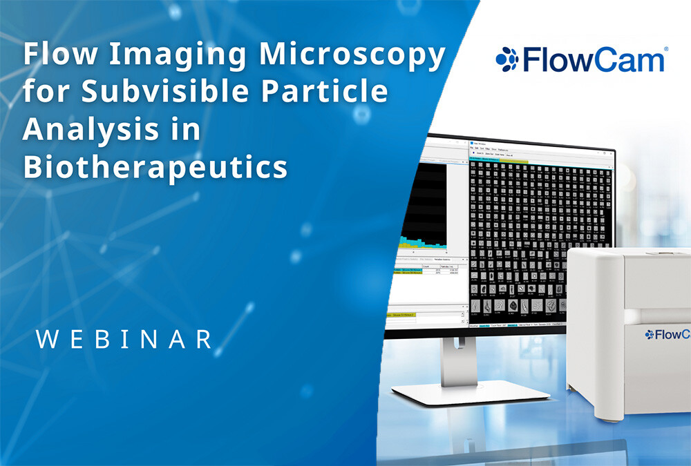 Title card for webinar showing FlowCam